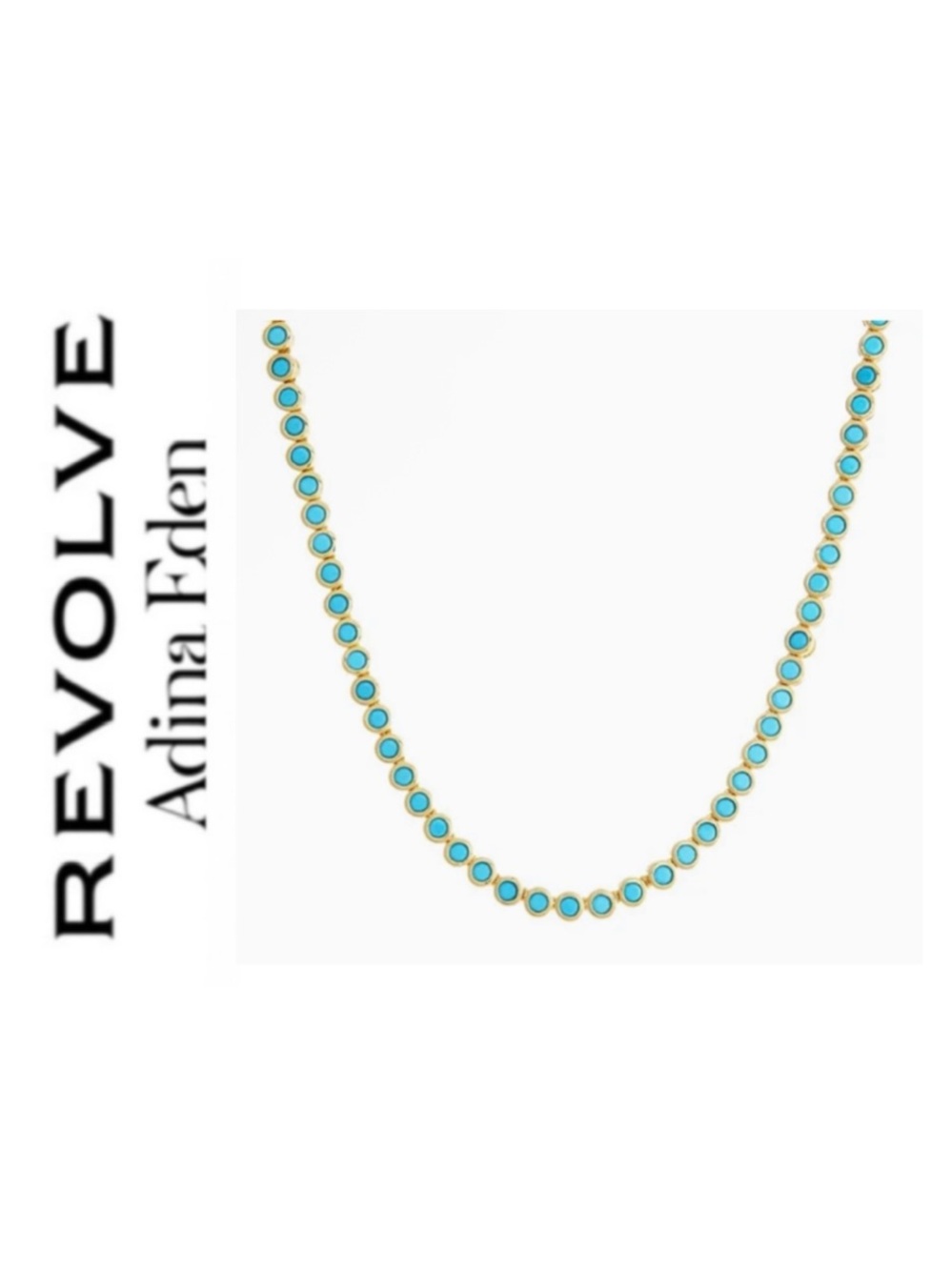 Revolve x Adina Eden Turquoise CZ Bezel Tennis Necklace
